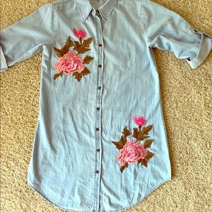 Material Girl Denim Shirt Dress Juniors  (New)